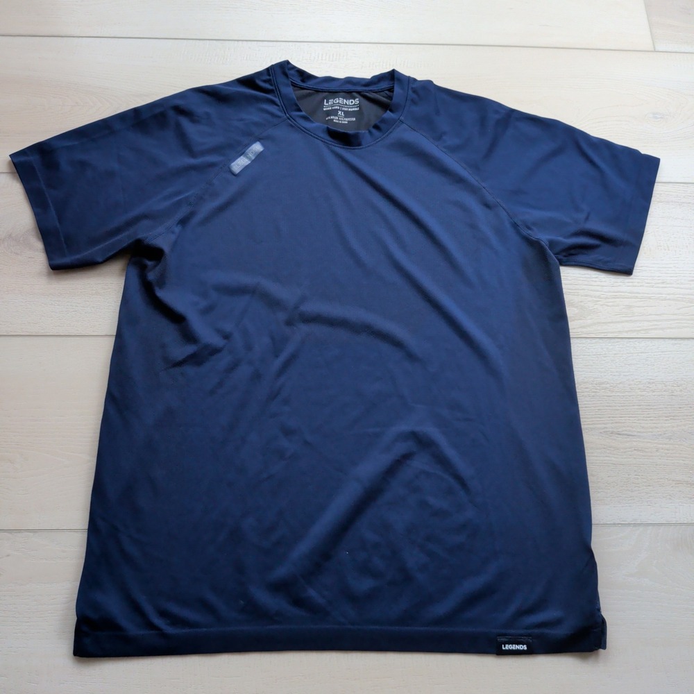 Legends Enzo Training T-Shirt Mens XL Blue Performance Short Sleeve Athletic Tee
